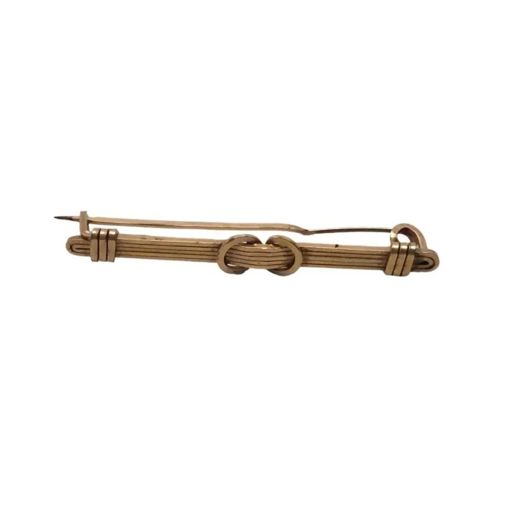 Antique Gold Filled Wire Bar Pin C Clasp